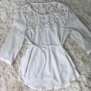Motherhood White Lace Top